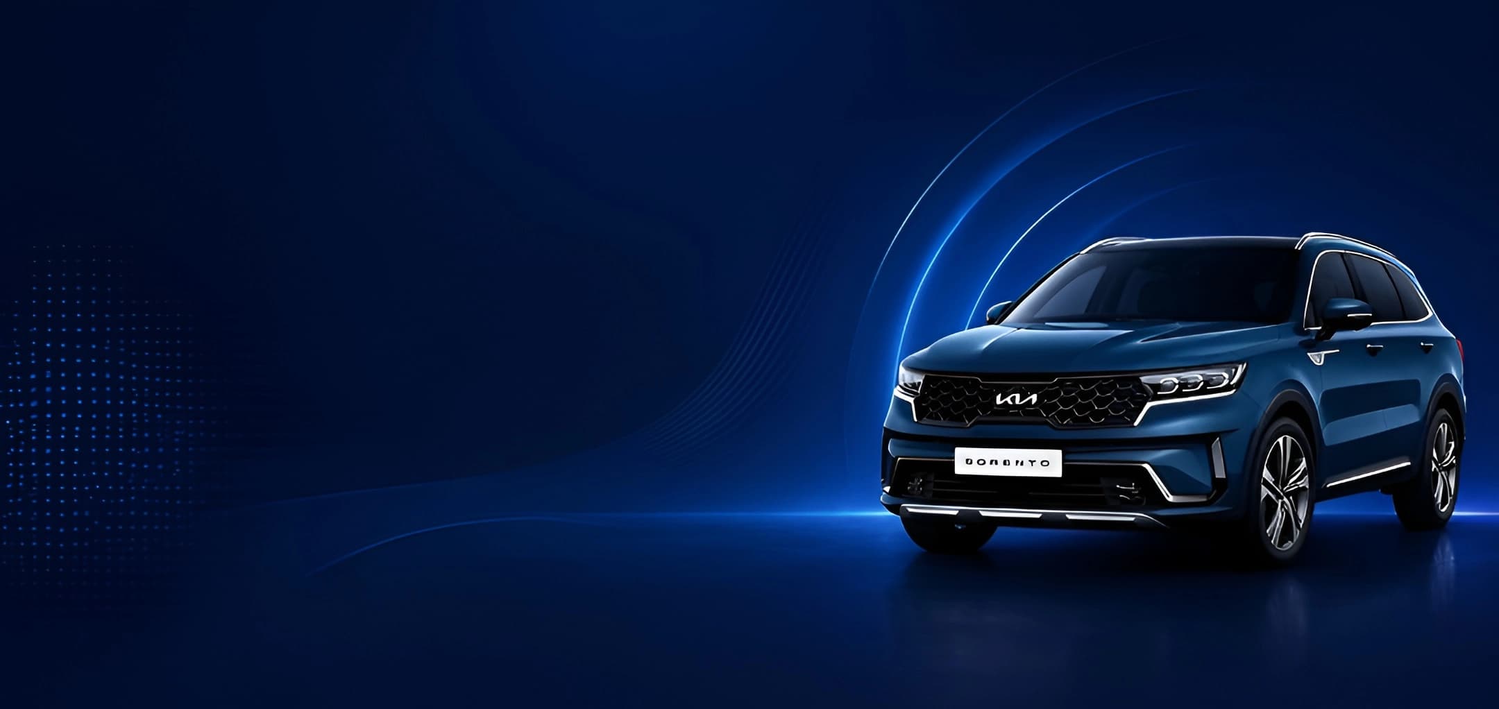 SUV azul Kia Sorento para renta en Cancún